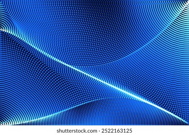 abstract blue background with wavy lines neon color halftone dot texture wallpaper design, gradient color doted wave background,