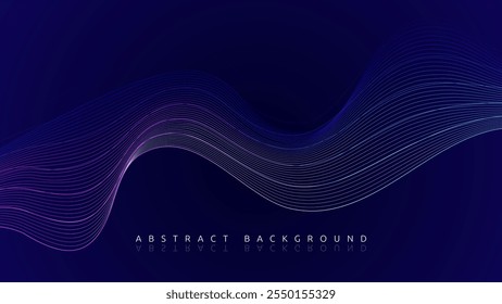 Abstract Blue Background With Wavy Lines. Suitable for digital backgrounds, illustrations, and trendy graphic design projects.