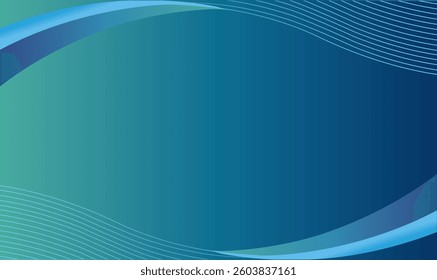Abstract blue background with wavy lines and gradient colors, Vector illustration.