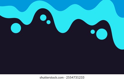 abstract blue background. wavy liquid dark neon blue background. vibrant color modern background for banner, poster or presentation.