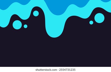 abstract blue background. wavy liquid dark neon blue background. vibrant color modern background for banner, poster or presentation.