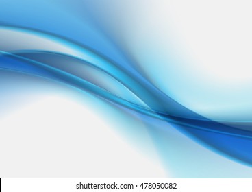 Abstract blue background, wavy vector illustration 