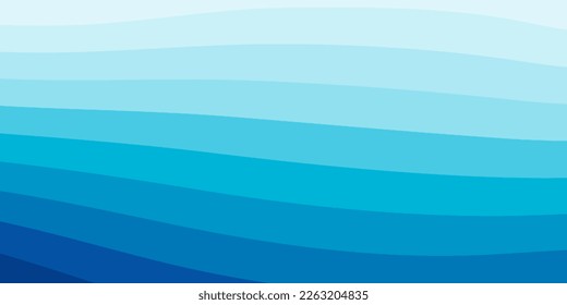 Resumen de fondo azul con agua ondulada. Plantilla de diseño para afiches, folletos ecológicos, presentaciones, invitaciones. Patrón de rayas curvas onduladas. Ilustración del vector