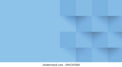 Abstract blue background, web template, squares with shadow - Vector illustration