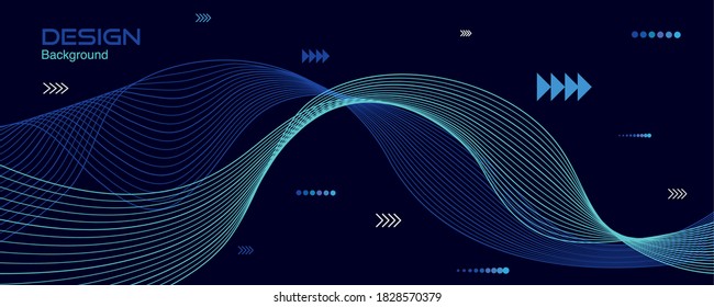 Abstract blue  background website Landing Page. Template for websites, or apps. Modern design. Abstract vector style. line and particles. Illustration suitable for design - Vector Illustration.