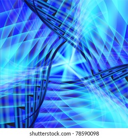 Abstract blue background from whirlpool of lines, a wave