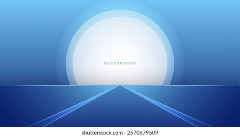 Abstract blue background with white circle, Digital future technology