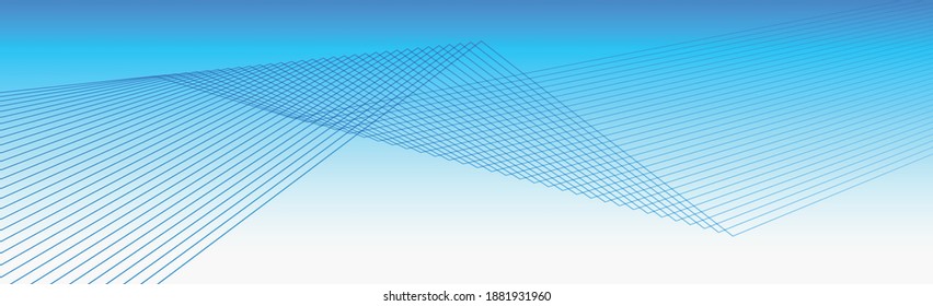 Abstract blue background with white line - Vector illustration