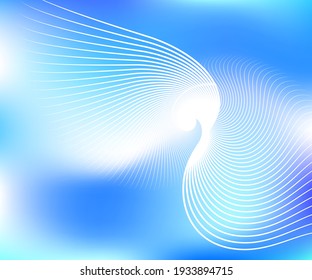 Abstract blue background white lines spiral futuristic modern wallpaper business card landing page design