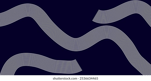 abstract blue background white lines spiral sound wave rhythm 