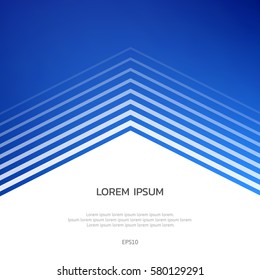 Abstract blue background with white lines and polygons. Bright shades of colors.