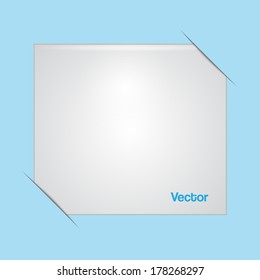 Abstract blue background with white plate.Vector