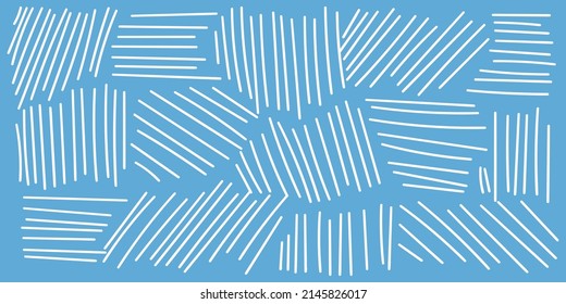 Abstract blue background with white strokes drawn by hand. Blue single-breasted blazer vector illustration