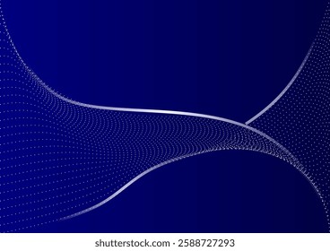 Abstract blue background with a winged figure suggesting a bird mad of dot and shiny lines