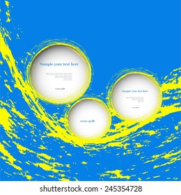 Abstract blue background with yellow