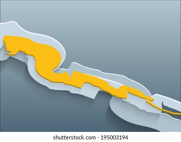Abstract blue background with yellow strip - Vector illustration