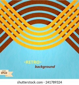 Abstract blue background with yellow stripes. Vector illustration.