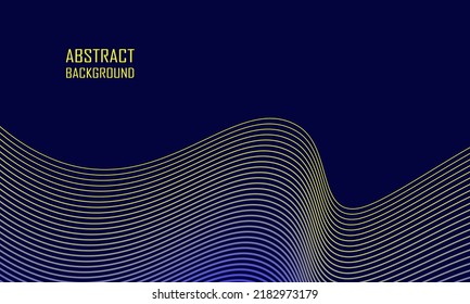 Abstract blue background. Yellow and blue wave on blue background. gradient line texture. vector eps10