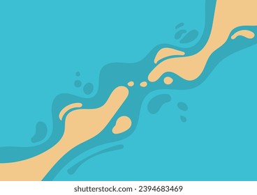 abstract blue background with blue and yellow wave shapes