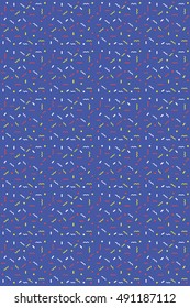Abstract blue background with zigzags and squares. Vector seamless pattern with geometric figures. Hipster fill. Color image. Holiday composition. Multipurpose backdrop. blank for holidays, banners