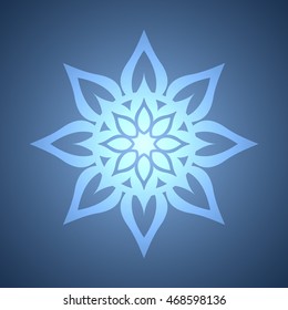 Abstract blue background.Abstract flower.Ornament Pattern.Decorative element.