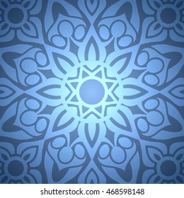 Abstract blue background.Abstract flower.Ornament Pattern.Decorative element.