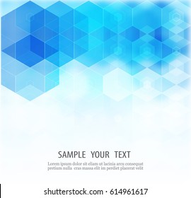 Abstrakter blauer Hintergrund.Design-Element.Blaue Hexagons auf weißem Hintergrund.