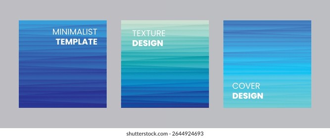 Abstract Blue Backgrounds Set, Vector Illustration