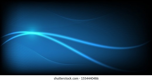 Abstract blue background.Wave lines with glowing for design elements in concept technology, modern, science.Vector Illustration.Eps10  


 