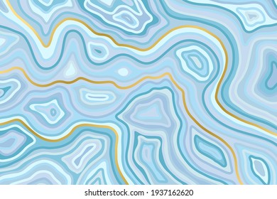 Abstract blue backround. Agate slice ripple texture imitation. Vector illustration.