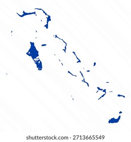 Abstract Blue Bahamas Simple Map