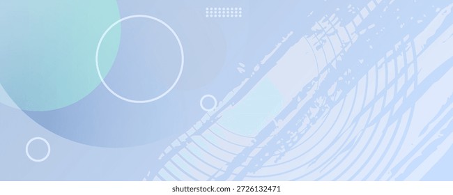 Abstract blue banner background with circular elements, lines, and soft gradients. Modern technology style ideal for website headers, presentations, corporate branding, and digital design projects.
