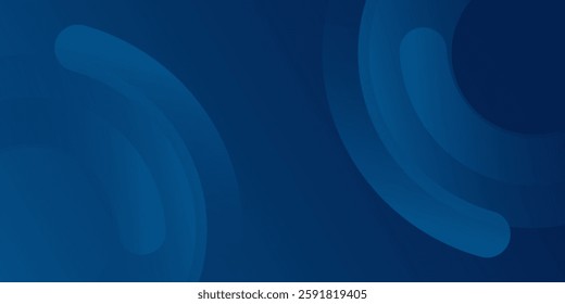 Abstract blue banner background. Glowing geometric shapes graphic design. Round elements. Futuristic circle shapes. Suit for presentation, cover, brochure, website, flyer, business, poster, booklet