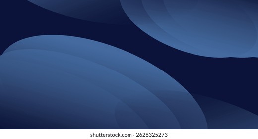 Fundo de banner azul abstrato. Design gráfico com formas geométricas brilhantes. Formas de círculo futurista. Terno para apresentação, capa, negócio, cartaz, livreto
