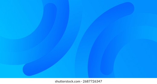 Abstract blue banner background. Glowing geometric shapes graphic design. Round elements. Futuristic circle shapes. Suit for presentation, cover, brochure, website, flyer, business, poster, booklet