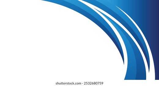 Abstract blue banner background. Graphic design banner pattern background template with dynamic curve shapes. Suit for business, cover, header, wallpaper, corporate, website, flyer