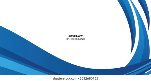 Fundo de banner azul abstrato. Modelo de plano de fundo de padrão de banner de design gráfico com formas de curva dinâmicas. Terno para negócios, capa, cabeçalho, papel de parede, corporativo, site, folheto