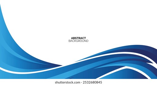 Abstract blue banner background. Graphic design banner pattern background template with dynamic curve shapes. Suit for business, cover, header, wallpaper, corporate, website, flyer