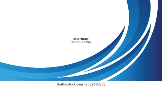 Abstract blue banner background. Graphic design banner pattern background template with dynamic curve shapes. Suit for business, cover, header, wallpaper, corporate, website, flyer