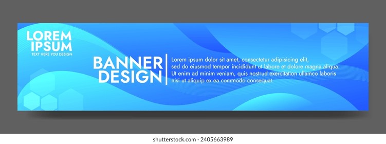 Abstract blue banner color with a unique wavy design. It is ideal for creating eye catching headers, promotional banners, and graphic elements with a modern and dynamic look.