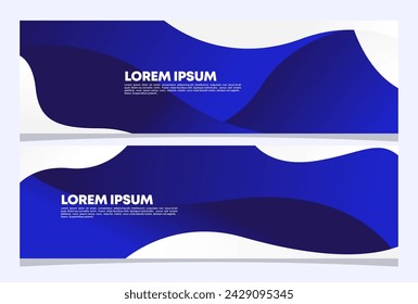 Abstract blue banner design. Fluid Vector shaped background. Modern Graphic Template Banner pattern for social media and web sites