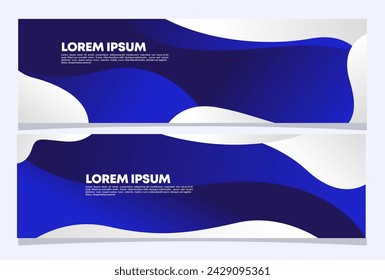 Abstract blue banner design. Fluid Vector shaped background. Modern Graphic Template Banner pattern for social media and web sites