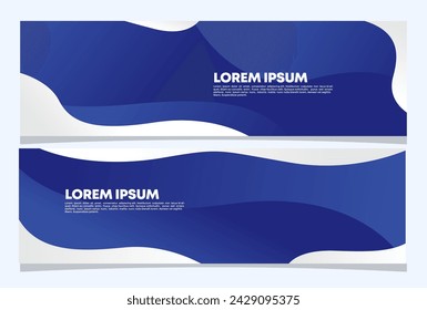 Abstract blue banner design. Fluid Vector shaped background. Modern Graphic Template Banner pattern for social media and web sites
