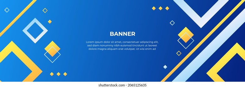 Abstract blue banner design with blue geometric background. Vector illustration for wallpaper, banner, background, card, book illustration, landing page