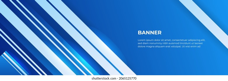 Abstraktes blaues Banner-Design mit blauem geometrischem Hintergrund. Vektorgrafik für Tapeten, Banner, Hintergrund, Karte, Buchgrafik, Landungsseite