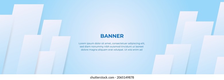 Abstract blue banner design with blue geometric background. Vector illustration for wallpaper, banner, background, card, book illustration, landing page