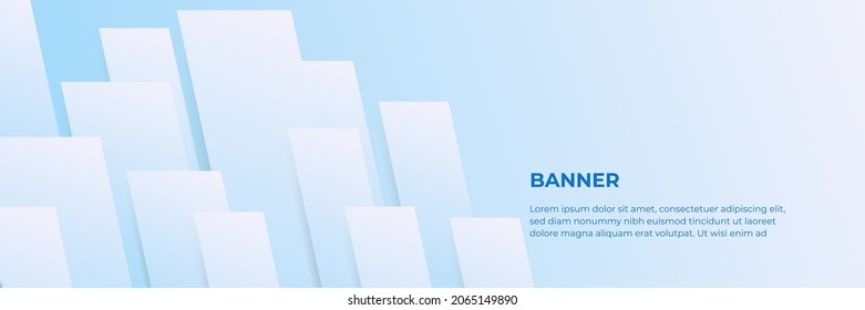 Abstract blue banner design with blue geometric background. Vector illustration for wallpaper, banner, background, card, book illustration, landing page