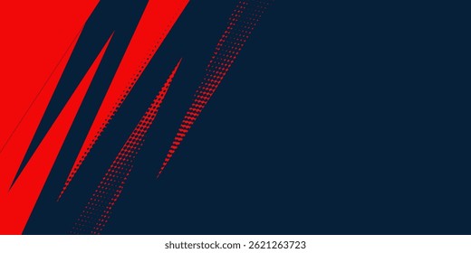 Vector rojo Abstractas del diseño azul del Anuncio, Plantilla Horizontal deportiva dinámica del fondo para su negocio.
