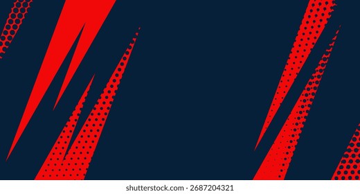 Abstract blue banner design red vector, dynamic sporty horizontal background template for your business.