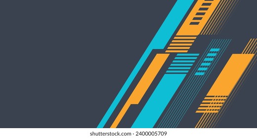 Abstract blue banner design vector, dynamic sporty horizontal background template for media promotion or web banner